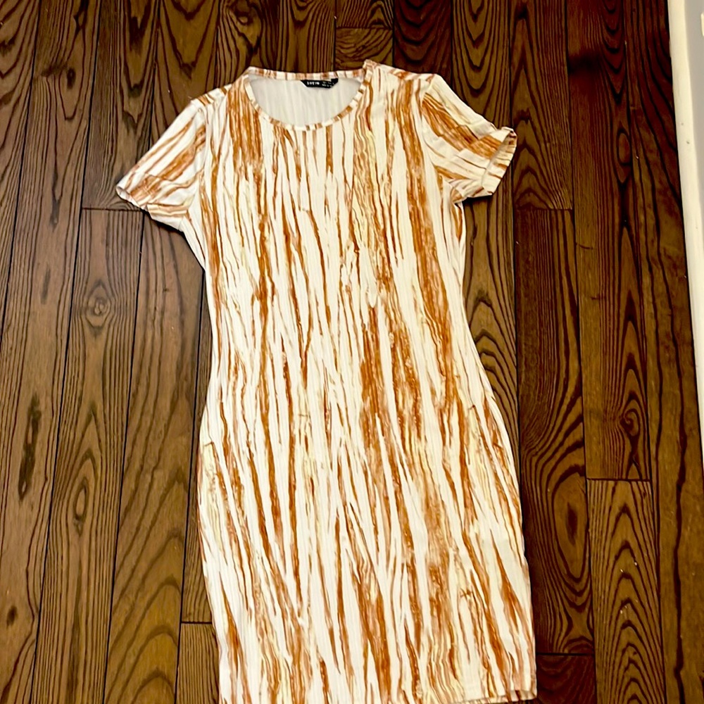Shein summer dress! Brown/beige animal print on white!